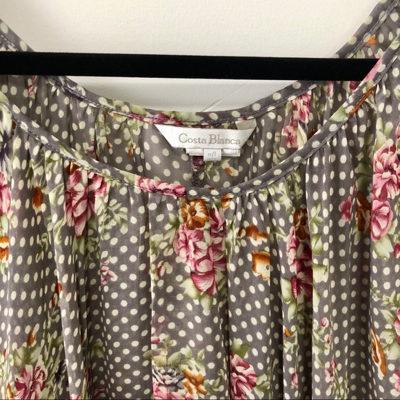 🛍 3/$45 Costa Blanca Boho Floral Flowy Blouse - Picture 4 of 4